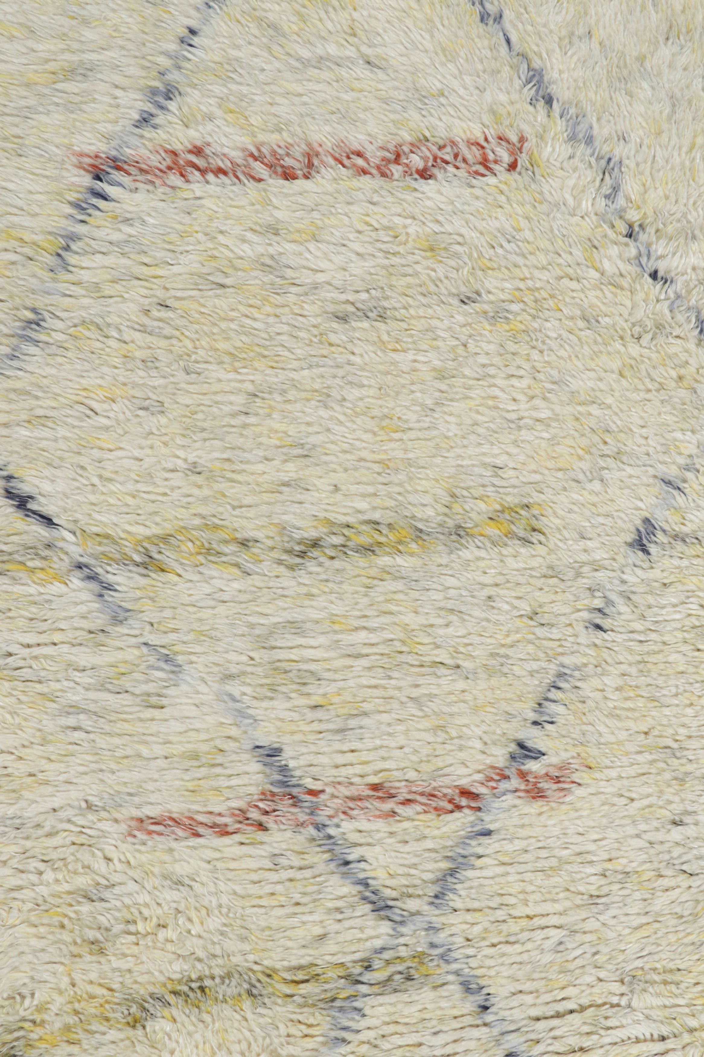 Contemporary Rug & Kilim’s Moroccan Style Rug with Polychromatic Geometric Patterns For Sale