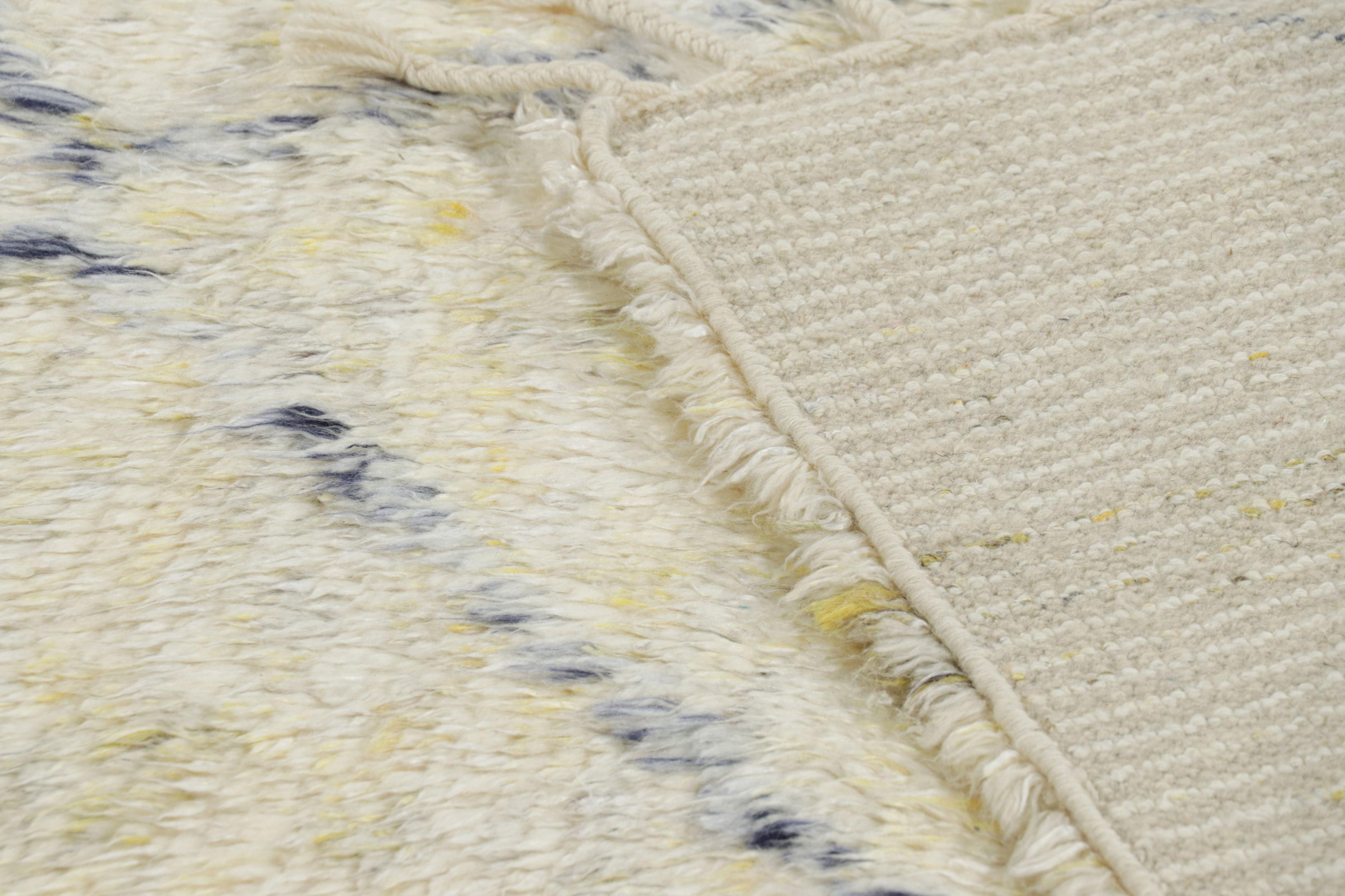 Wool Rug & Kilim’s Moroccan Style Rug with Polychromatic Geometric Patterns For Sale