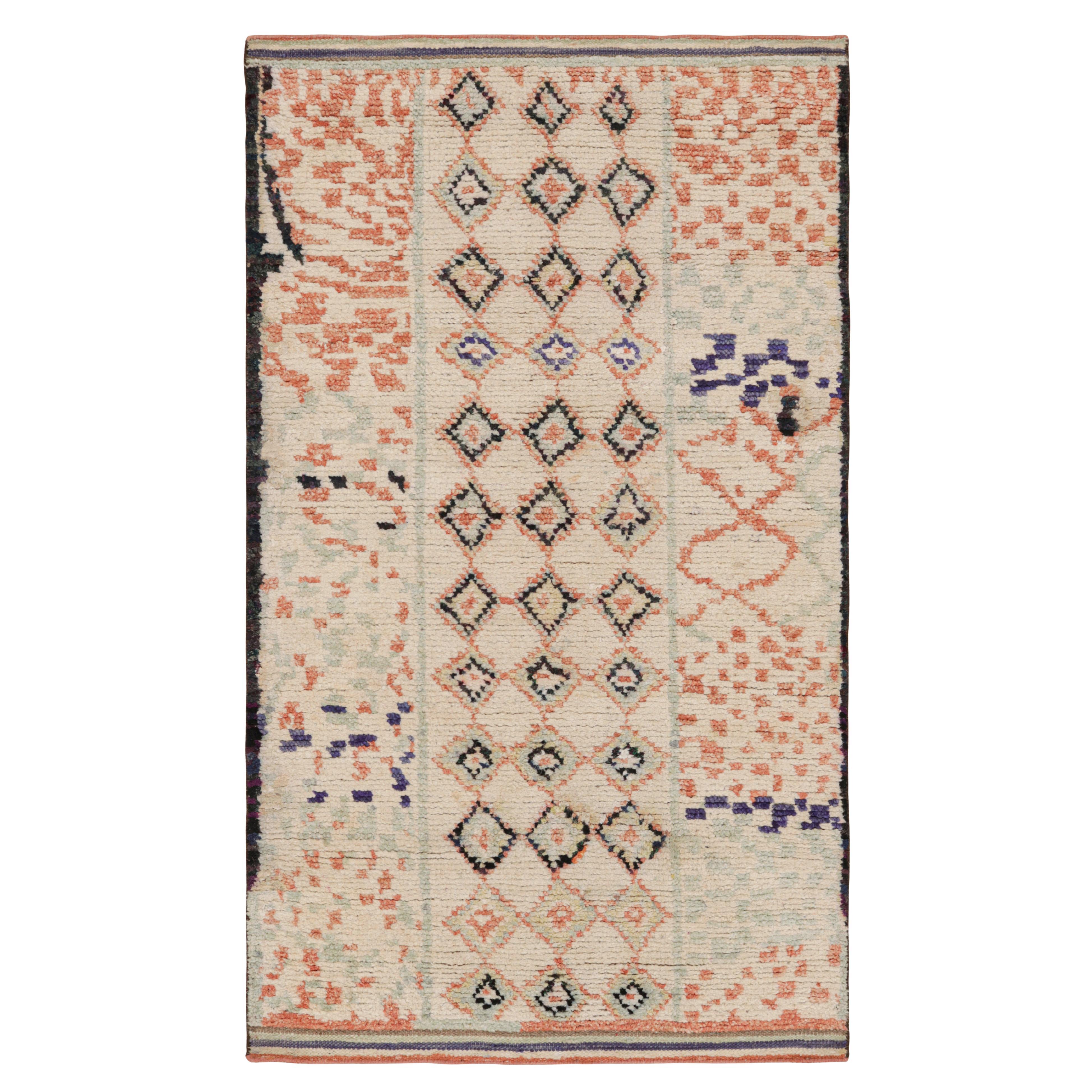 Rug & Kilim’s Moroccan Style Rug with Polychromatic Geometric Patterns For Sale