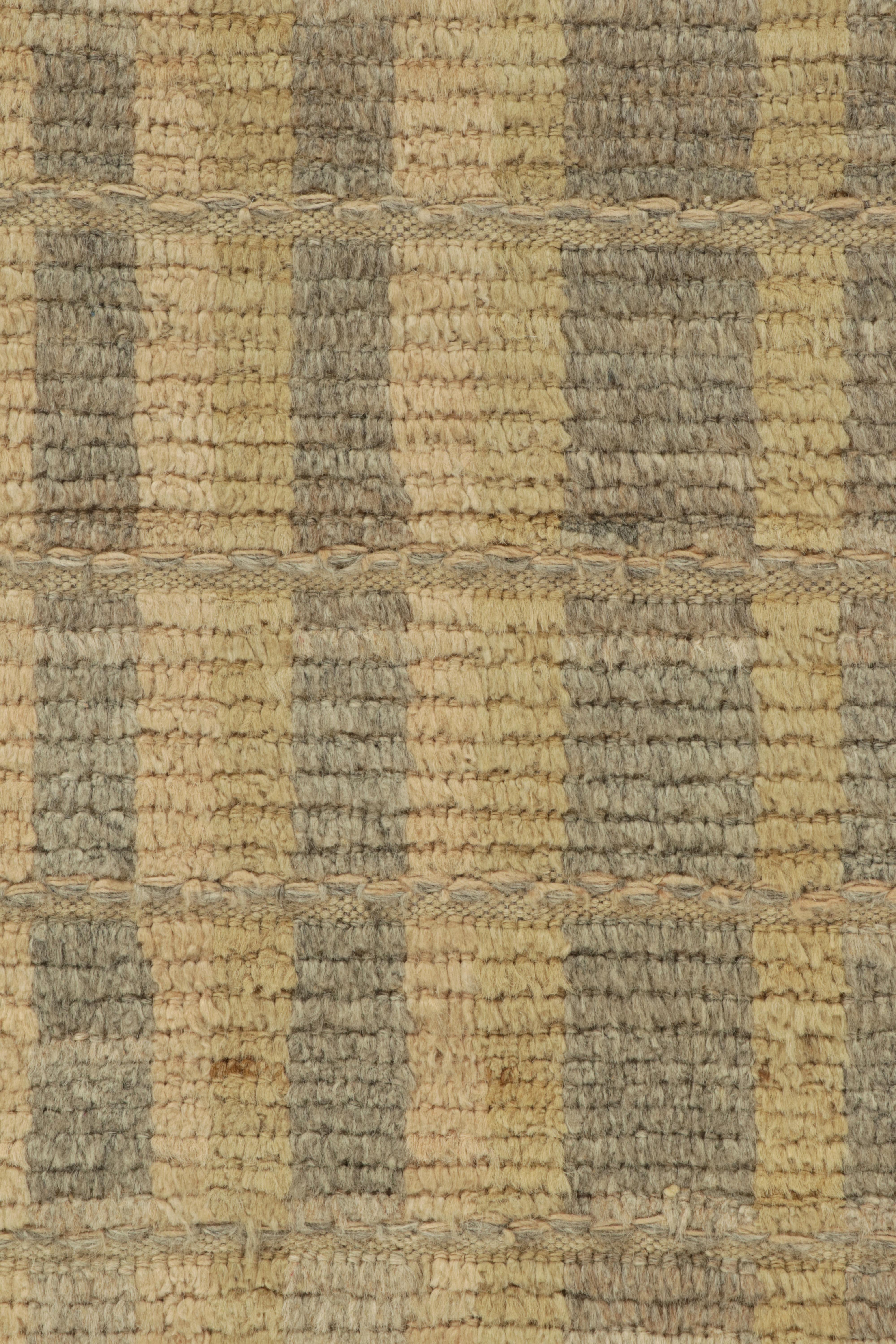 Tapis & Kilim's Moroccan Style Runner in Beige-Brown Geometric Pattern (tapis de course de style marocain à motif géométrique beige et brun) Neuf - En vente à Long Island City, NY