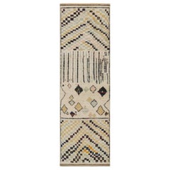 Rug & Kilim’s Moroccan Style Runner Rug in Beige with Colorful Geometric Pattern