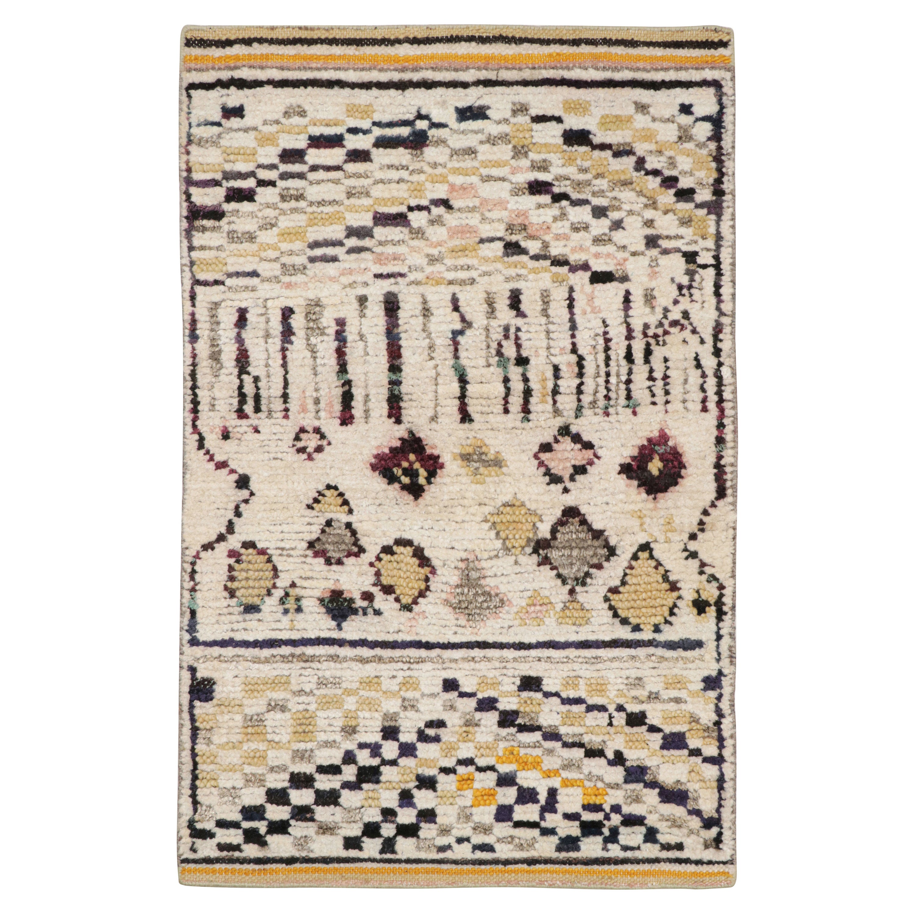 Rug & Kilim’s Moroccan Style Scatter Rug with Colorful Geometric Patterns For Sale