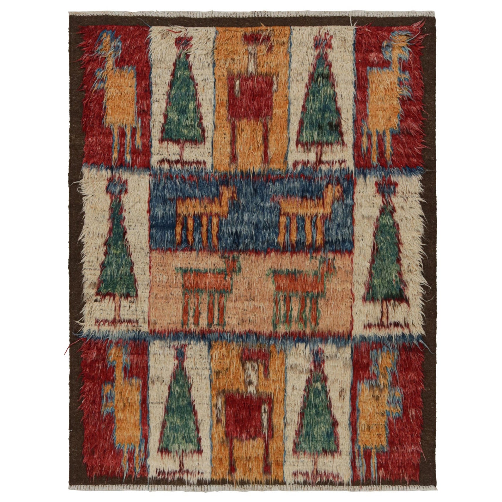 Rug & Kilim: Tappeto Shag in stile marocchino con immagini geometriche colorate