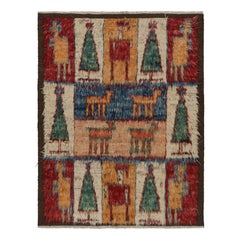 Rug & Kilim’s Moroccan Style Shag Rug with Colorful Geometric Pictorials