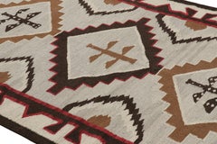 Rug & Kilim’s Navajo Tribal Kilim Style Rug In Gray with Medallion Pattern