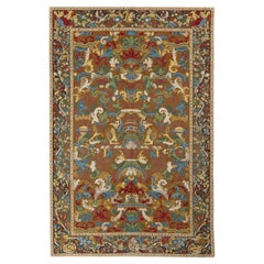 Rug & Kilims Nadelspielteppich in Beige-Braun, mehrfarbiges Blumenmuster