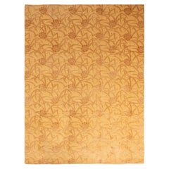 Nouveau tapis floral Bamboo in Wool Gold and Brown de Rug & Kilim