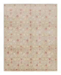 Tapis & Kilim Bilbao - Nouveau tapis de conception espagnole transitionnelle en laine et soie beige et rouge