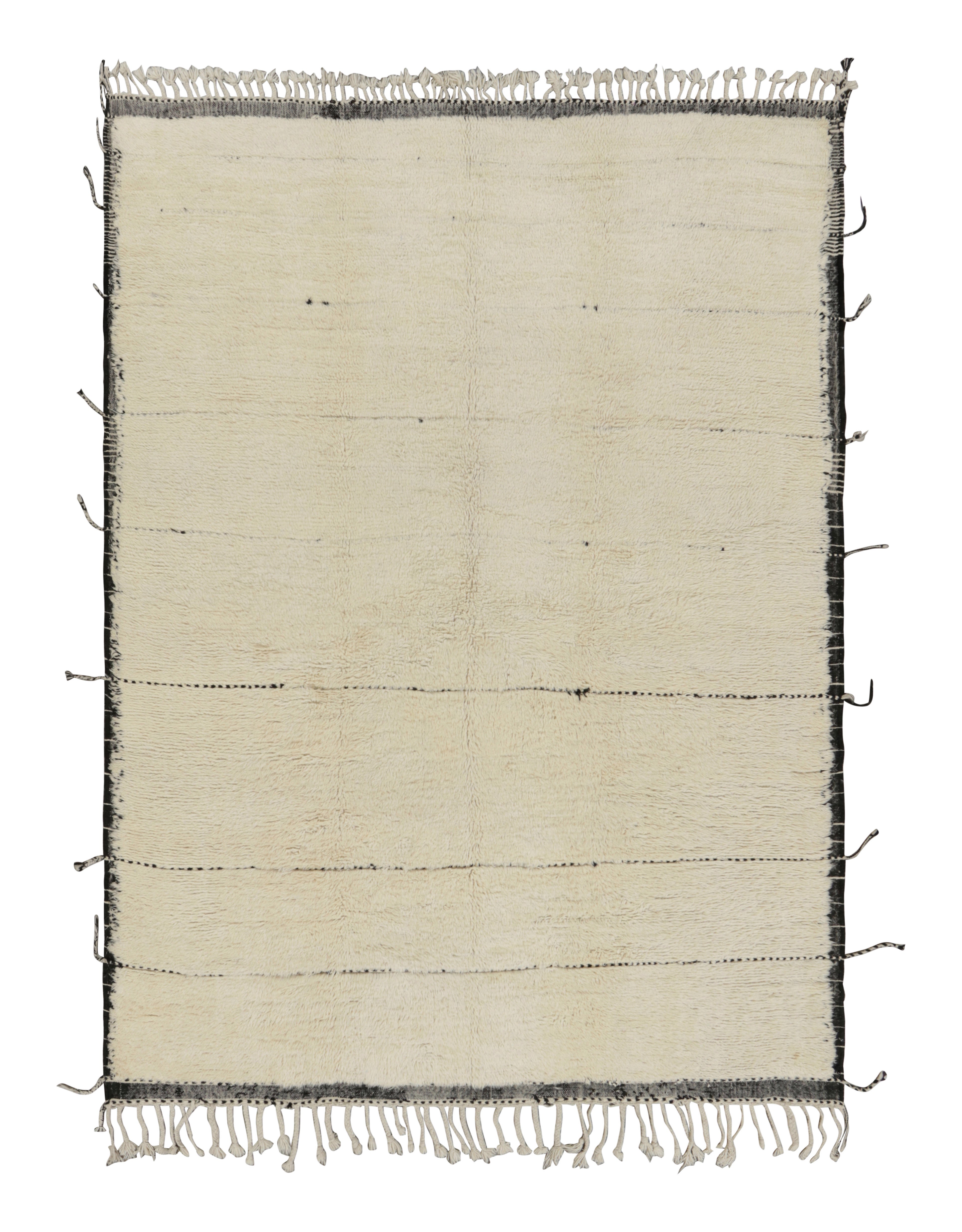 Rug & Kilim’s Moroccan Style Rug in White and Black Tones