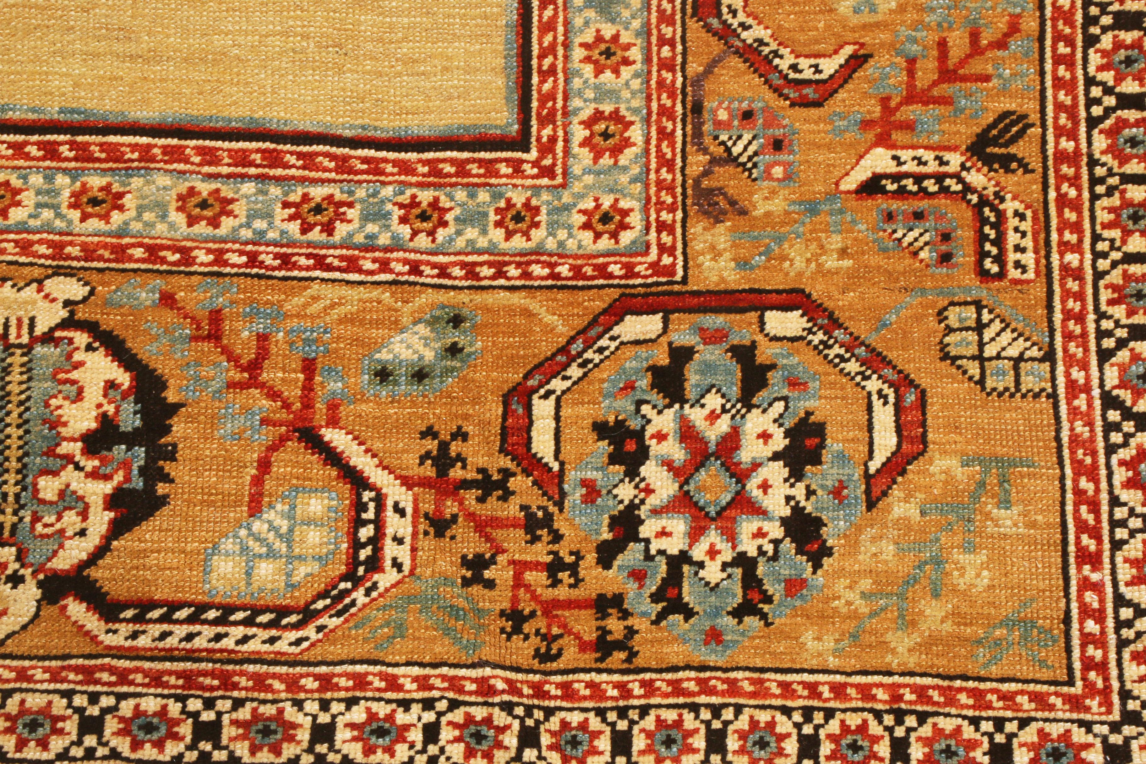 Hand-Knotted Rug & Kilim's New Ottoman Transitional Copper and Red Wool Rug For Sale