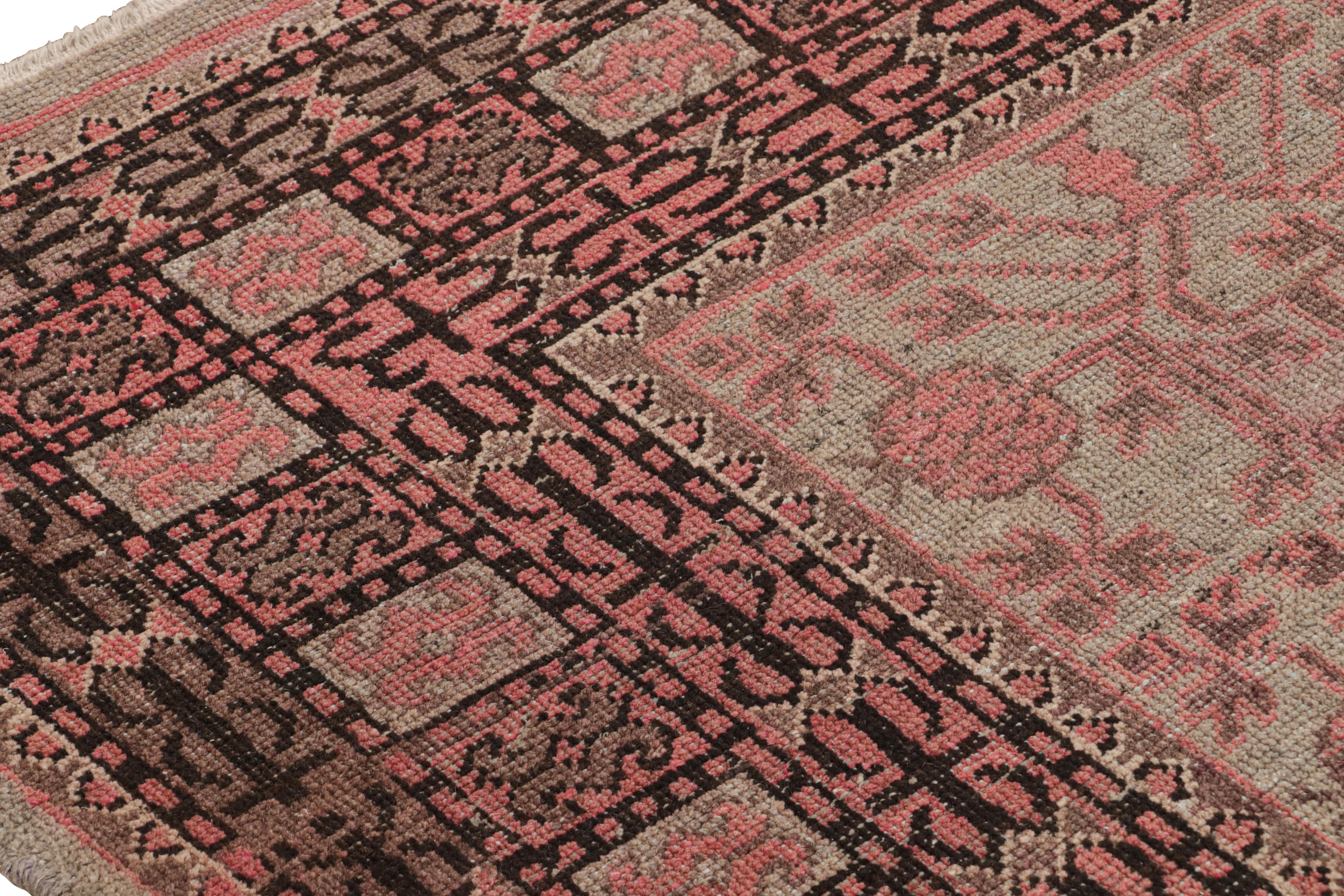 Teppich & Kelim, neu im Samarkand-Stil, Wolle inspiriert, rot und blau, geometrisches Muster (Handgeknüpft) im Angebot
