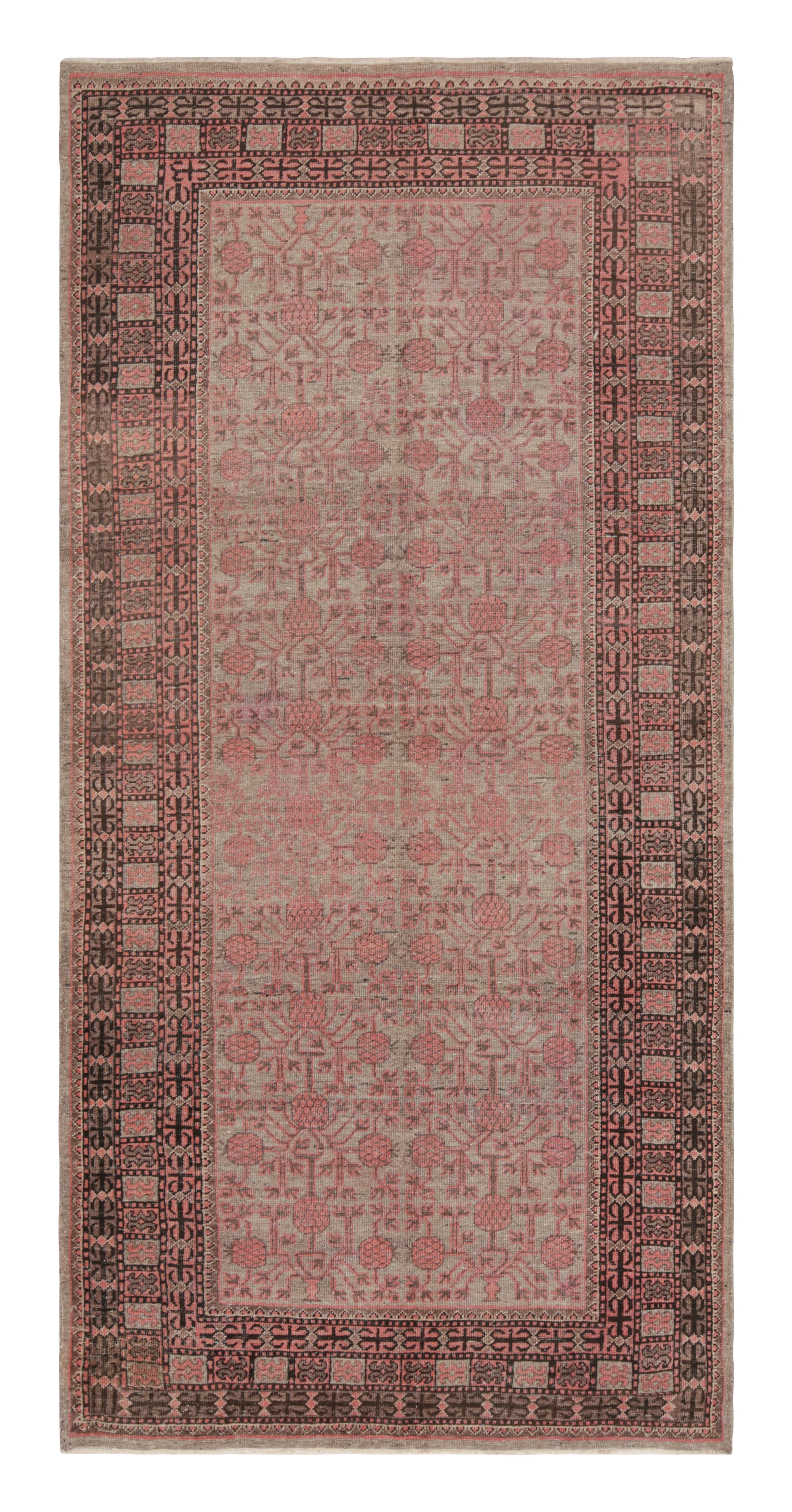 Rug & Kilim's New Samarkand Style Wool Inspired Red and Blue Geometric Pattern For Sale