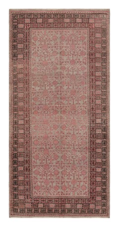 Rug & Kilim's New Samarkand Style Wool Inspired Red and Blue Geometric Pattern