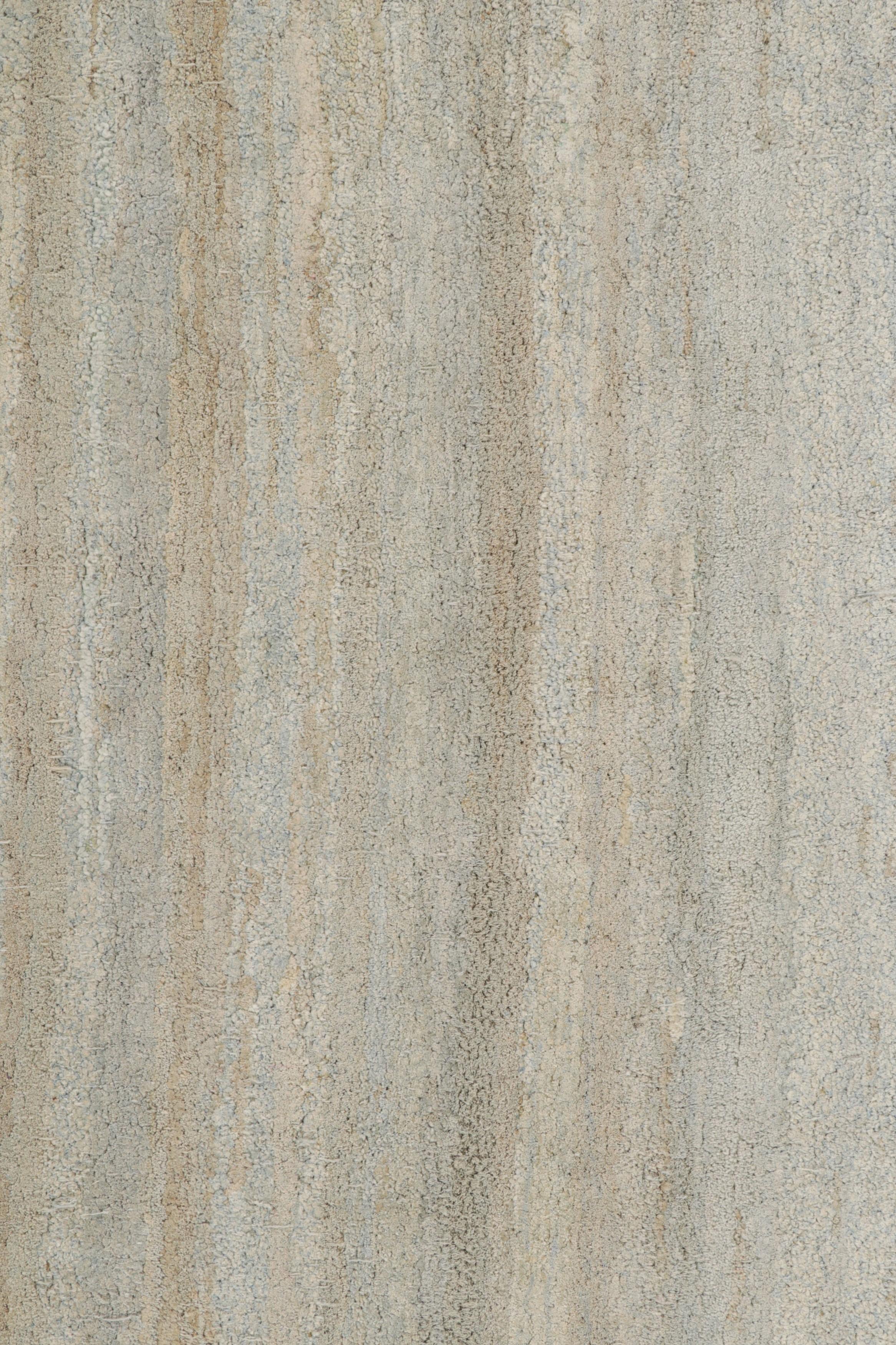 Teppich & Kelim Open Field Modern Teppich Beige Grau Textur Farbe Seide Läufer (Handgeknüpft) im Angebot