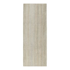 Rug & Kilim's Open Field Modern Rug Beige Gray Texture of Color Silk Runner