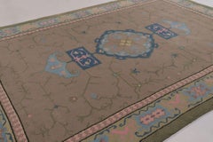 Rug & Kilim’s Oriental-Inspired Rug, Brown with Pastel Medallion