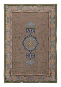 Rug & Kilim’s Oriental-Inspired Rug, Brown with Pastel Medallion
