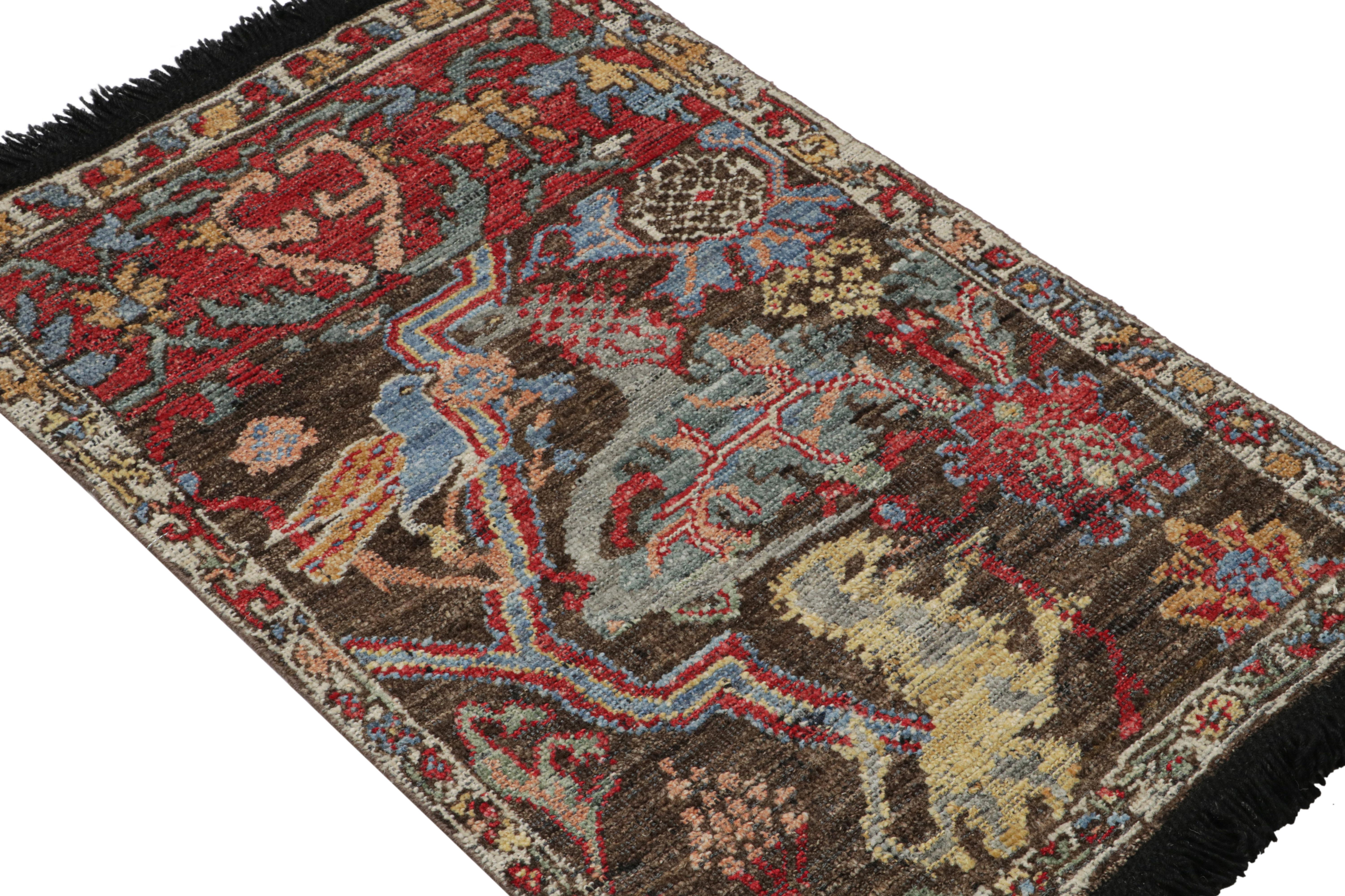 Hand-knotted in wool, this 2x3 rug from the Burano Collection features pictorial patterns, as seen in depictions of birds and even possible dragons in a colorful scene among nature. 

On the design: 

Connoisseurs will admire this pictorial rug as a