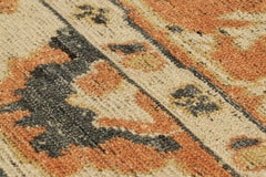 Rug & Kilim’s Oushak Custom Rug Sample, Beige with Orange and Gold Florals