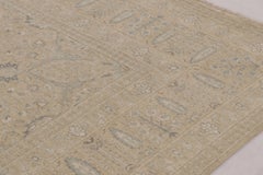 Rug & Kilim’s Oushak-Inspired Rug, Creamy Beige with Blue Floral Patterns