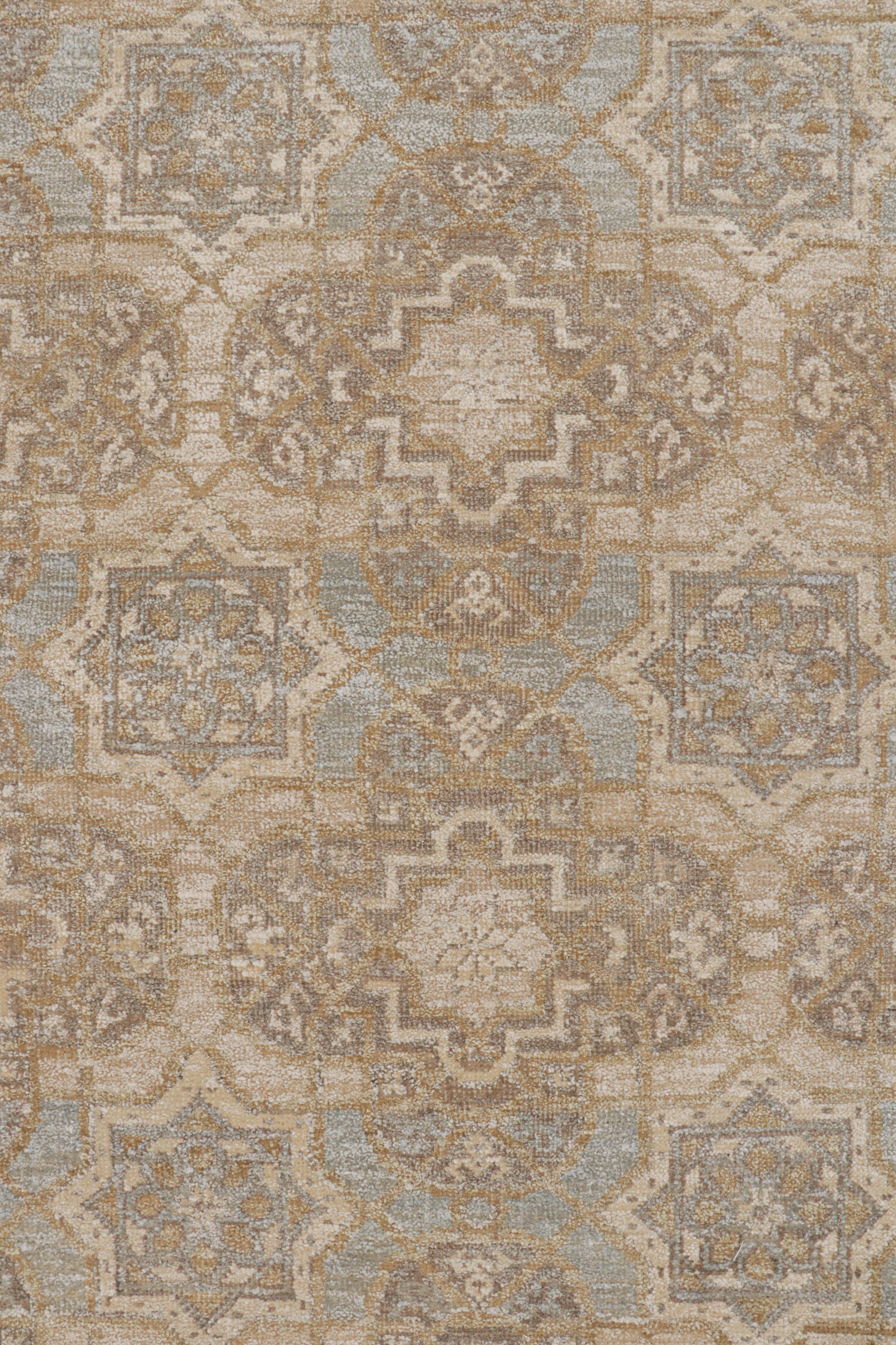 XXIe siècle et contemporain Rug & Kilim's Oushak Style Oversized Rug in Taupe with Floral Patterns (tapis surdimensionné de style Oushak à motifs floraux) en vente