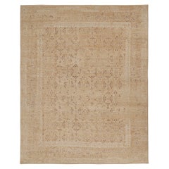 Rug & Kilim’s Oushak Style Oversized Rug in Taupe with Floral Patterns