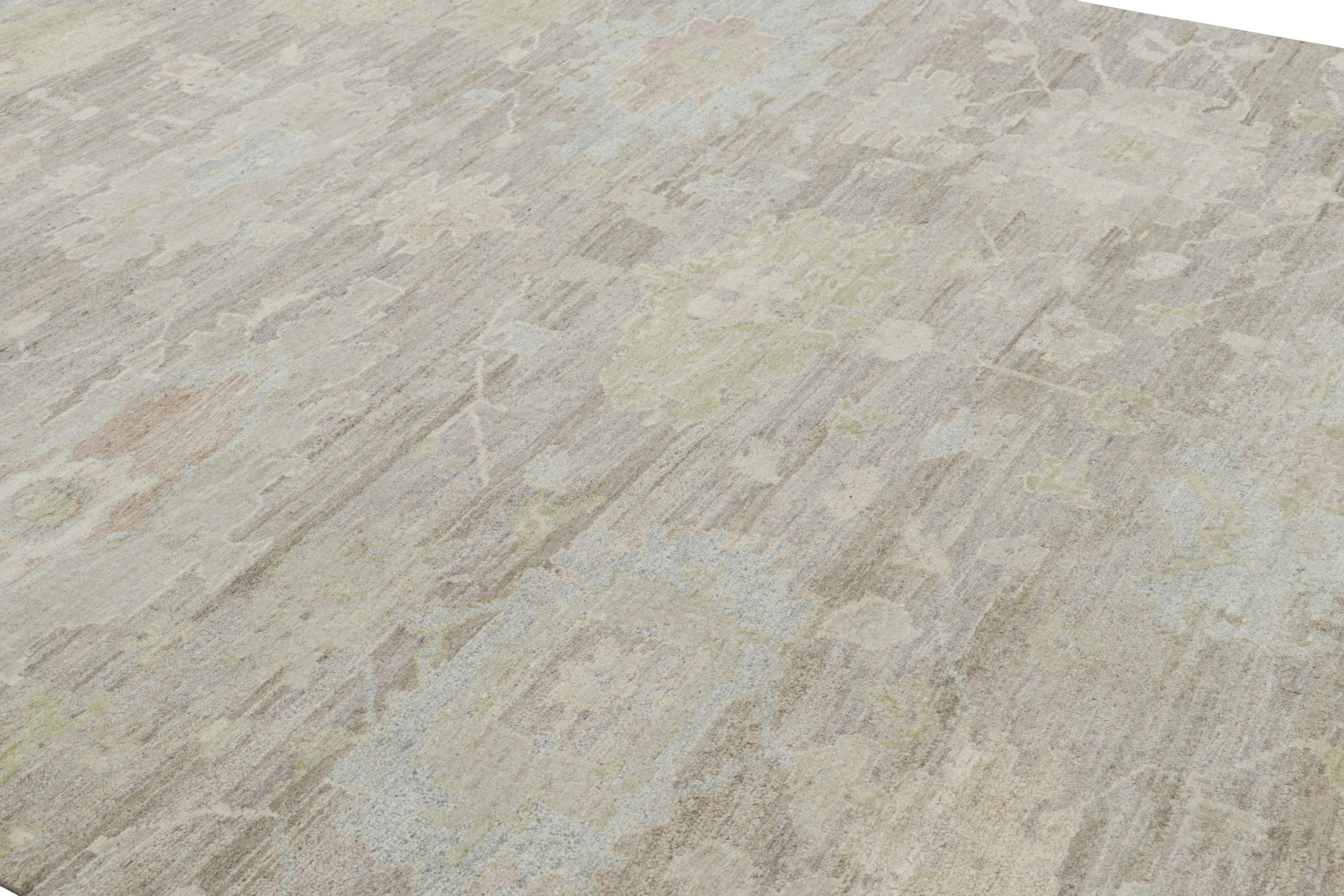 Hand-knotted in silk, this 9x12 rug from Rug & Kilim’s Modern Classics Collection represents a new line inspired by vintage and antique Oushak rugs.

On the Design: 

One fundamental idea that R & K Principal, Jahanshah Nazmiyal has long taught to