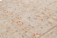 Rug & Kilim’s Oushak Style Rug in Beige and Orange with Floral Patterns