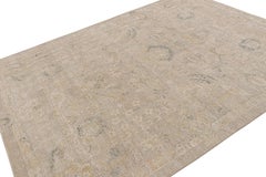 Rug & Kilim’s Oushak Style Rug In Beige-Brown and Gray with Floral Patterns