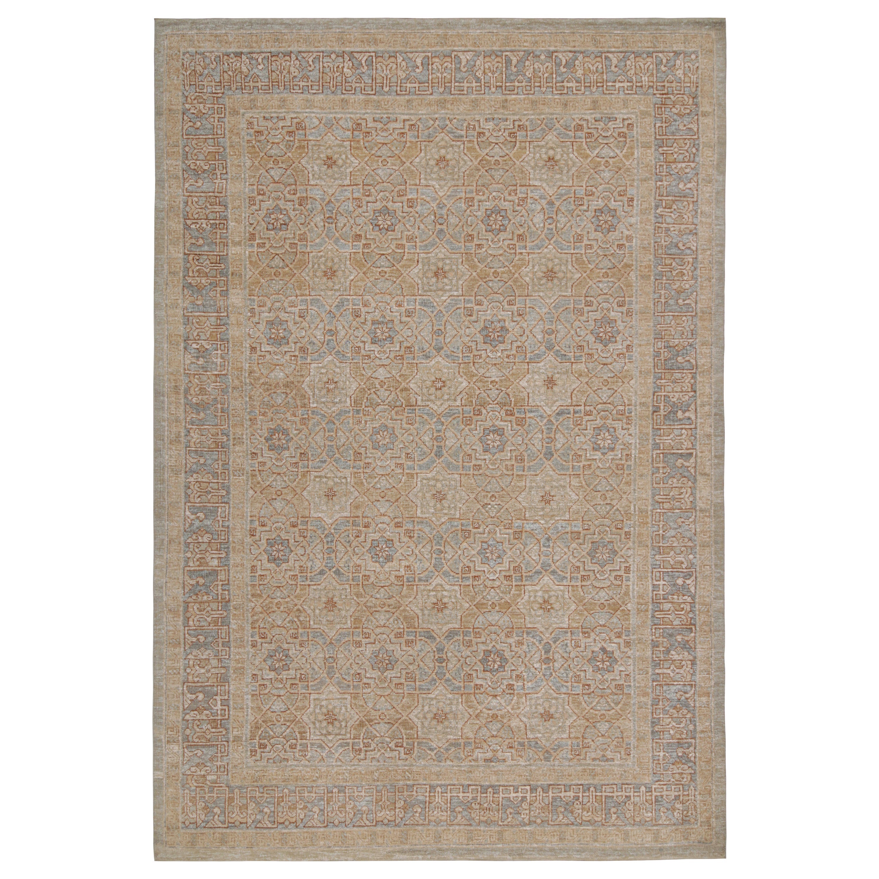 Rug
Kilim
s Oushak Style Teppich in Beige-Braun
Blauen Geometrischen Mustern