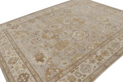 Rug & Kilim’s Oushak Style Rug in Beige-Brown & Gold Floral Pattern