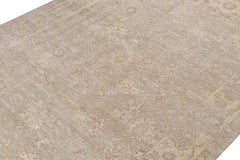 Rug & Kilim’s Oushak Style Rug in Beige-Brown & White Geometric Patterns