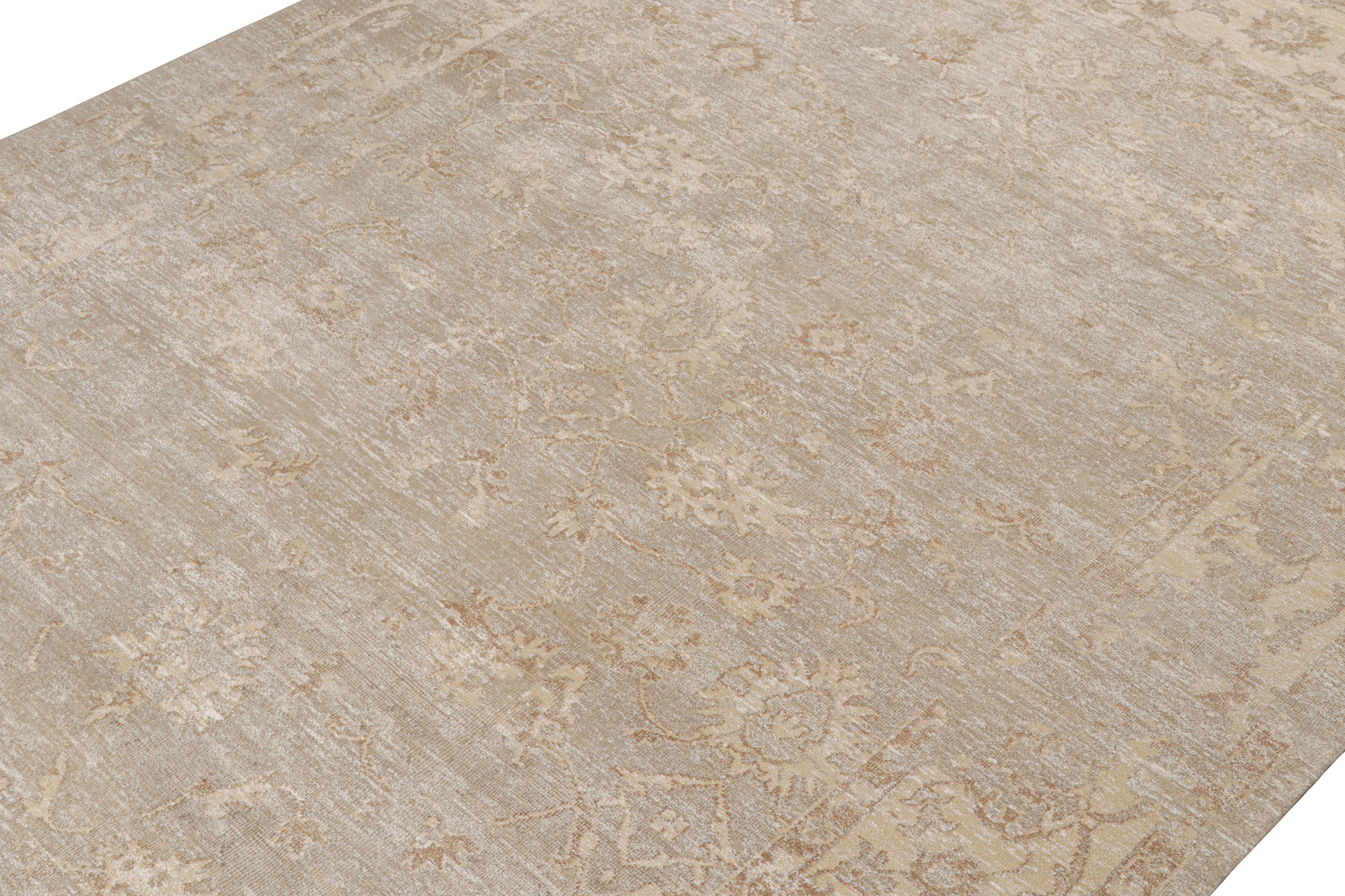 A 10x14 piece inspired by antique Oushak rugs —from Rug & Kilim’s Modern Classics Collection. hand knotted in wool and silk, a luxurious rendering with a high-end contemporary approach to the most regal Oriental rug style.

Further On the