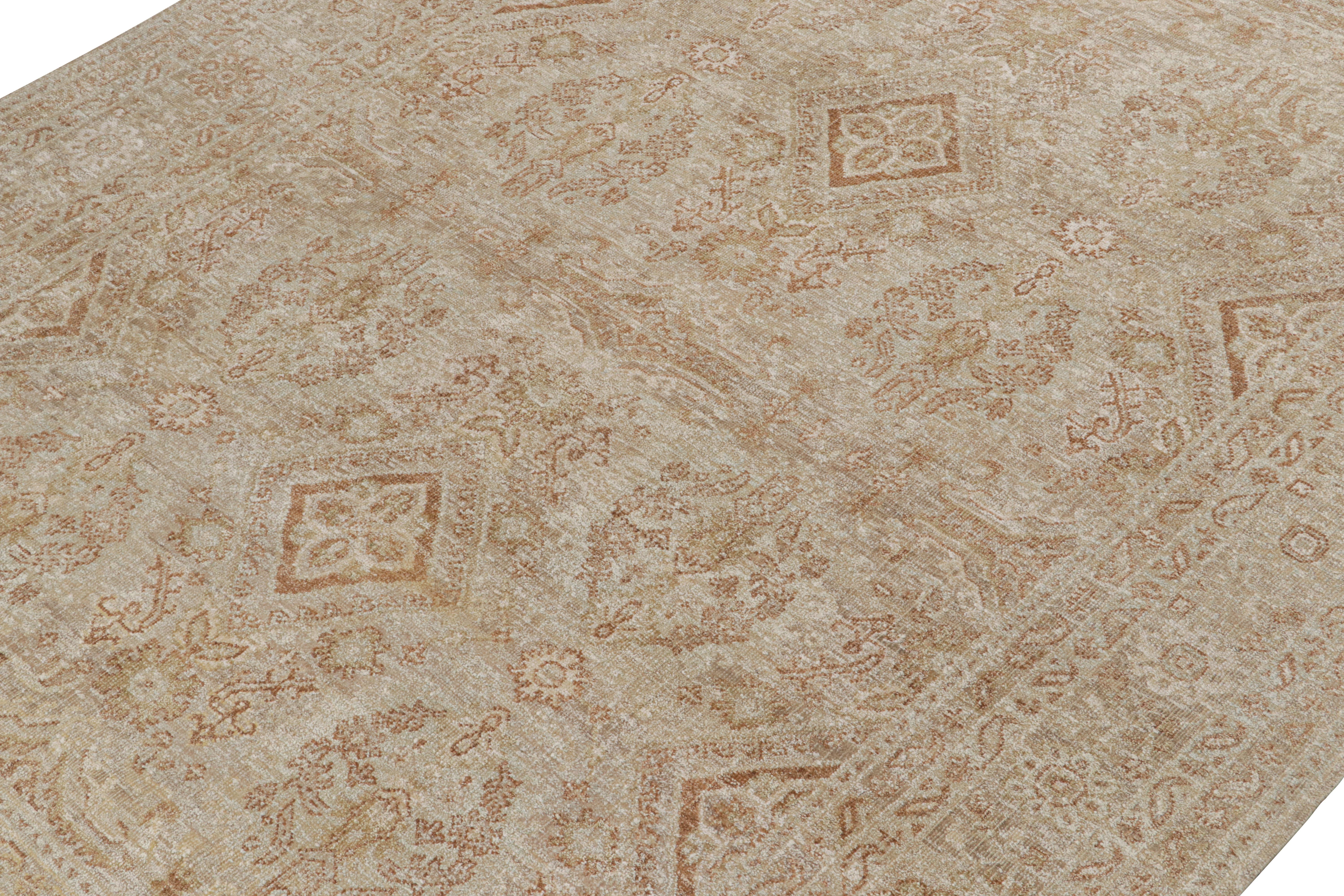 A 9x12 piece inspired by antique Oushak rugs —from Rug & Kilim’s Modern Classics Collection. hand knotted in wool and silk, a luxurious rendering with a high-end contemporary approach to the most regal Oriental rug style.

Further On the