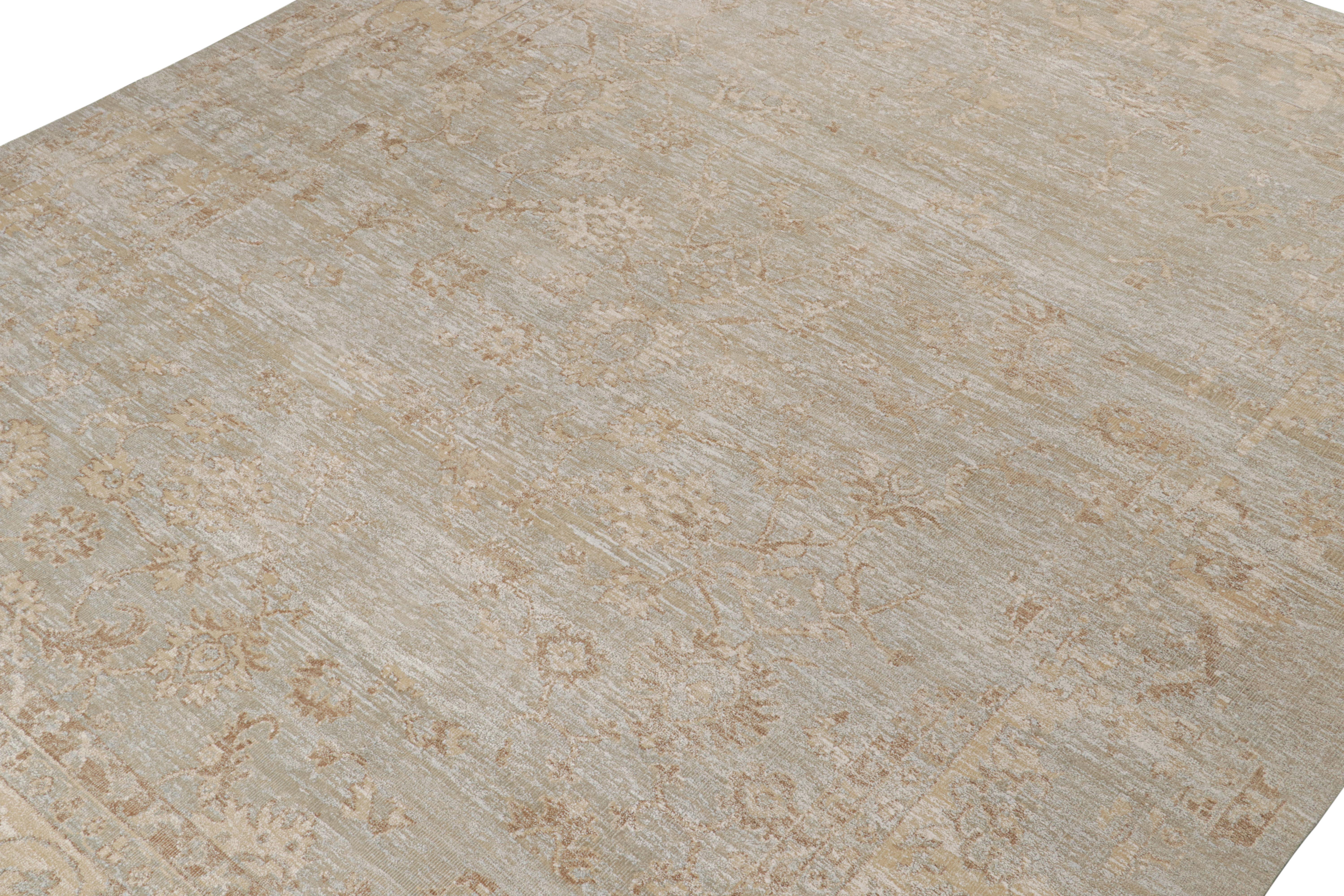 A 12x15 piece inspired by antique Oushak rugs —from Rug & Kilim’s Modern Classics Collection. Hand-knotted in wool & sari silk, a luxurious rendering with a high-end contemporary approach to the most regal Oriental rug style.

Further On the