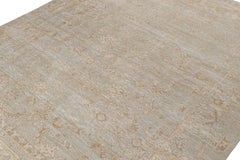 Rug & Kilim’s Oushak Style Rug in Beige-Brown & White Geometric Patterns