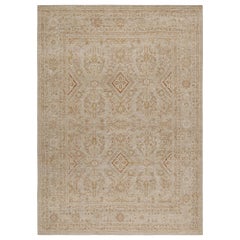 Rug & Kilim's Oushak Style Teppich in Beige-Braun & Weiß Geometrisch gemustert