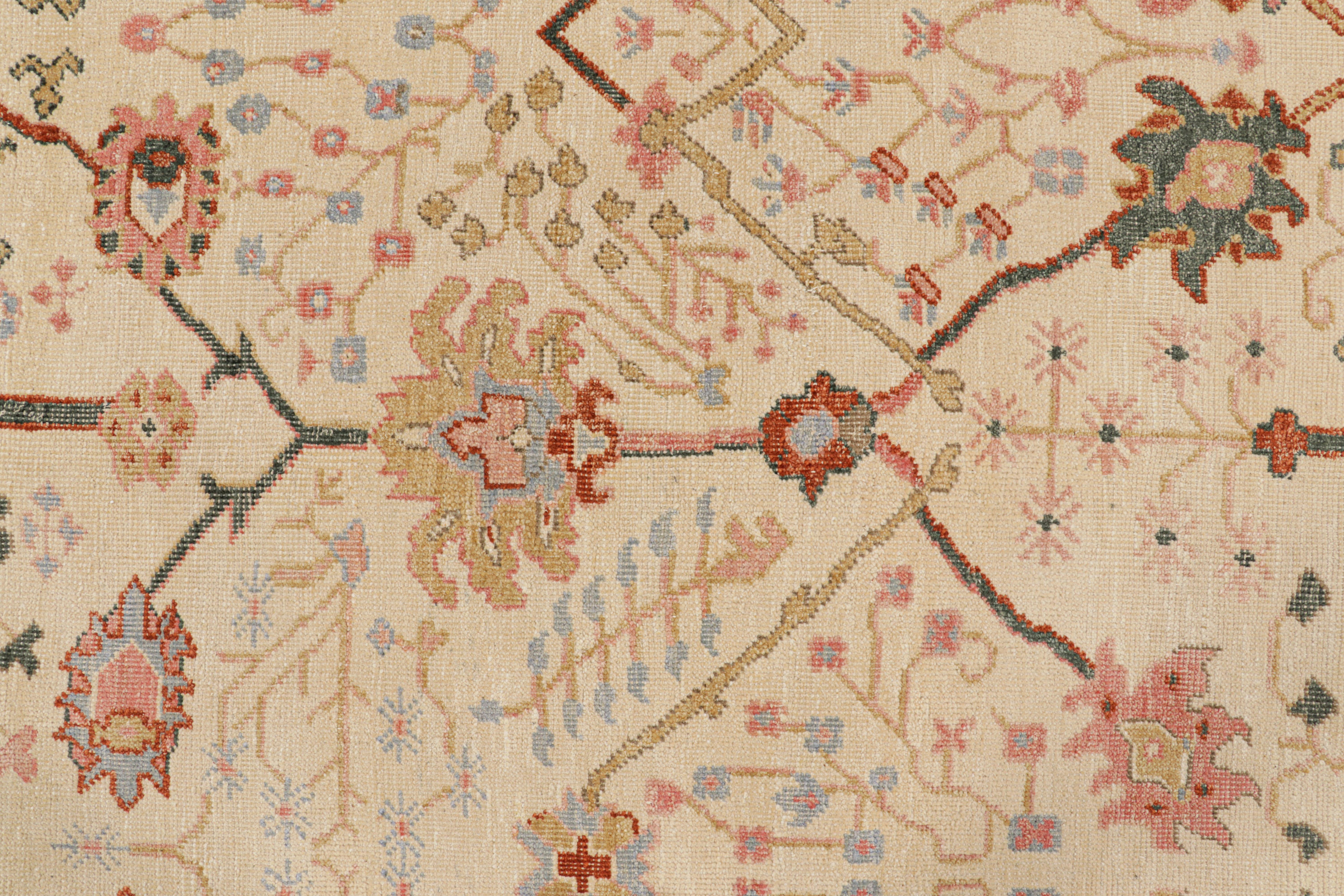 Rug & Kilim's Oushak Style Teppich in Beige-Braun mit bunten Blumenmustern im Zustand „Neu“ im Angebot in Long Island City, NY