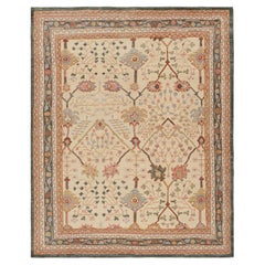Alfombra estilo Oushak de Rug 
Kilim en beige-marrón con motivos florales de colores