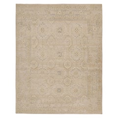 Rug & Kilim - Tappeto in stile Oushak in beige-marrone con motivi floreali