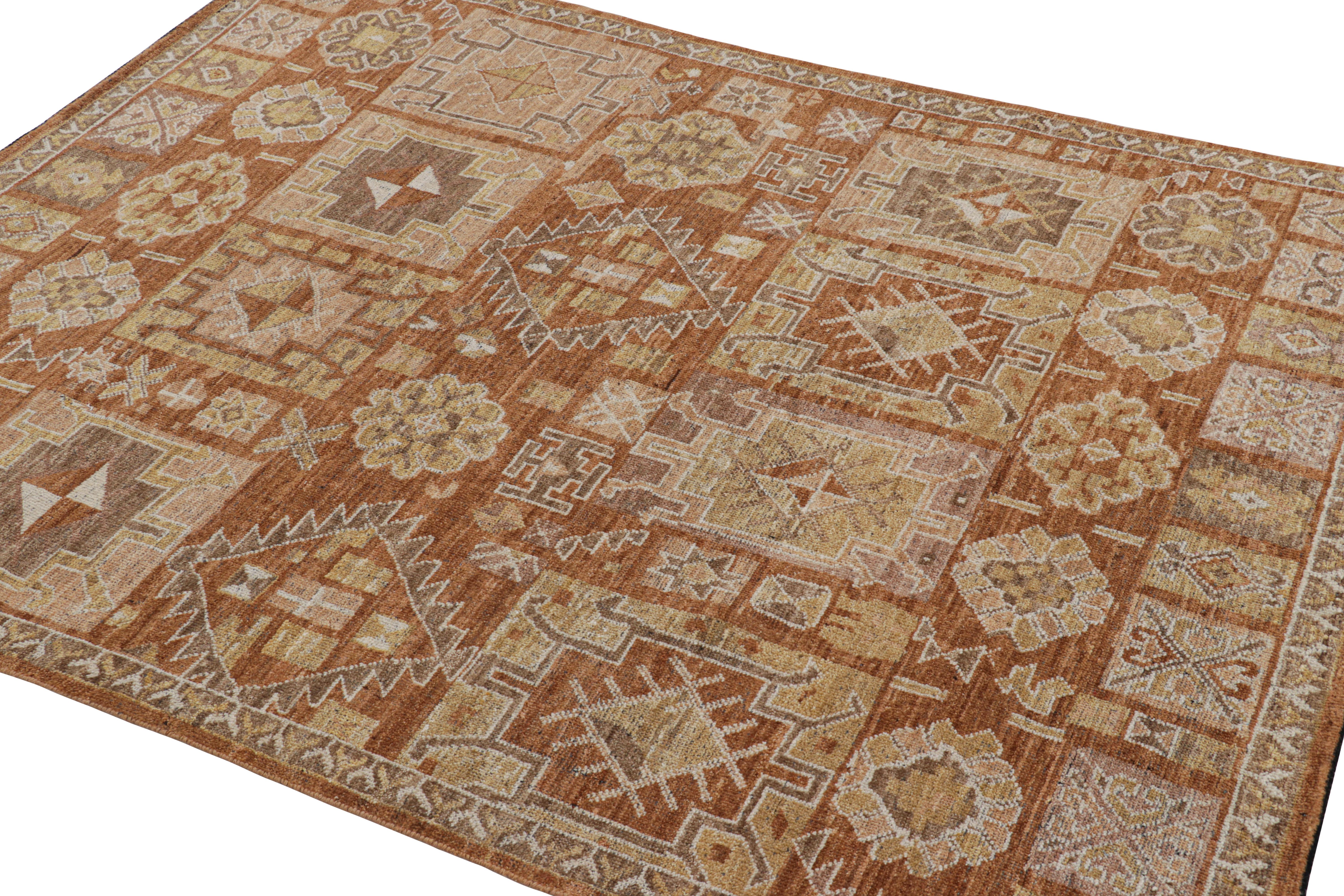 Oushak-Teppich von Rug & Kilim in Beige-Braun mit geometrischen Mustern im Zustand „Neu“ im Angebot in Long Island City, NY