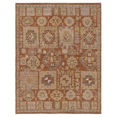 Rug & Kilim’s Oushak Style Rug in Beige-Brown with Geometric Patterns