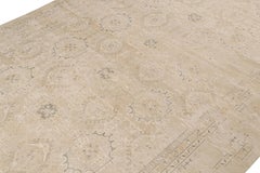 Rug & Kilim’s Oushak Style Rug in Beige & grey Geometric Patterns