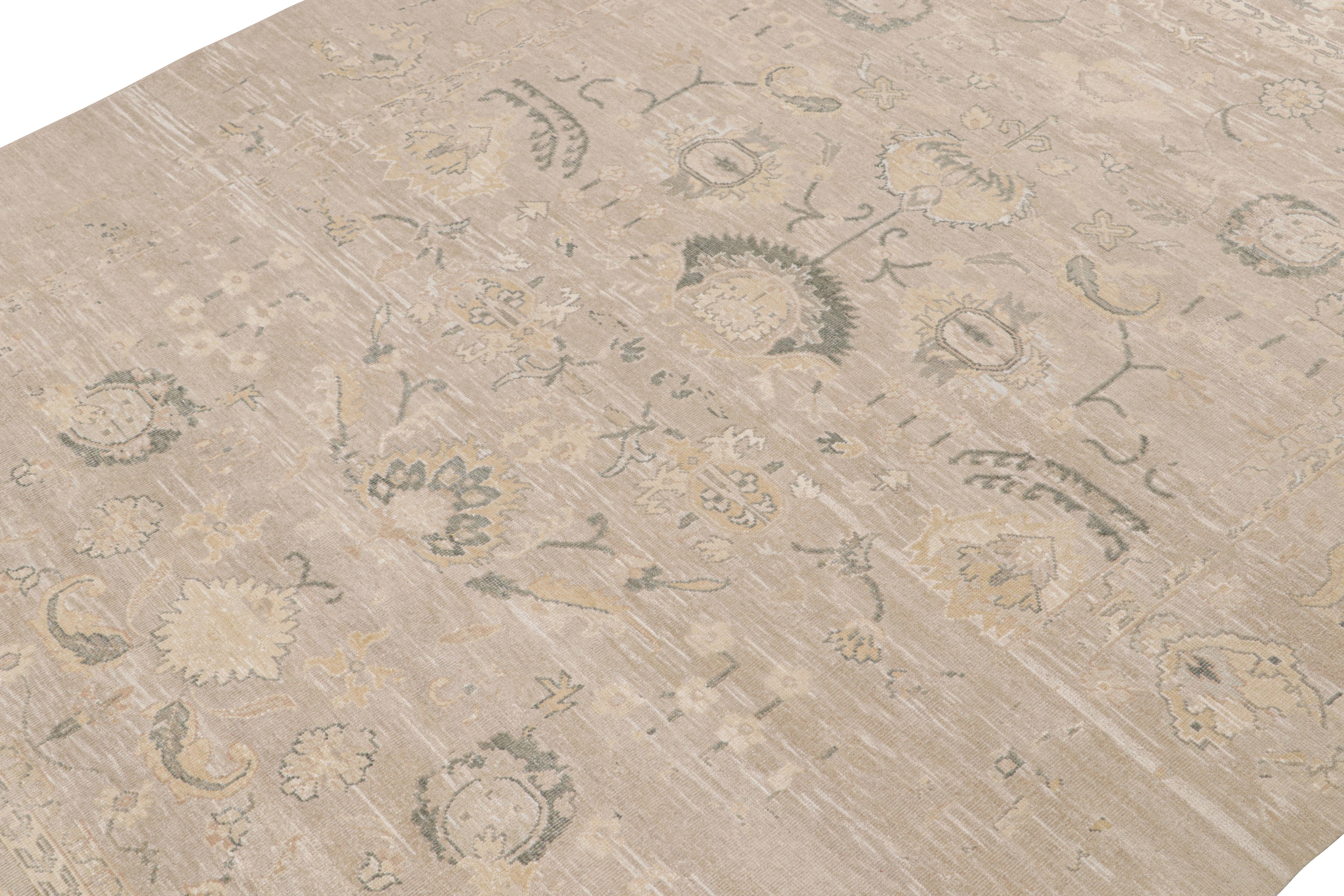 A 10x14 piece inspired by antique Oushak rugs —from Rug & Kilim’s Modern Classics Collection. Hand-knotted in wool and silk, a luxurious rendering with a high-end contemporary approach to the most regal Oriental rug style.

Further On the