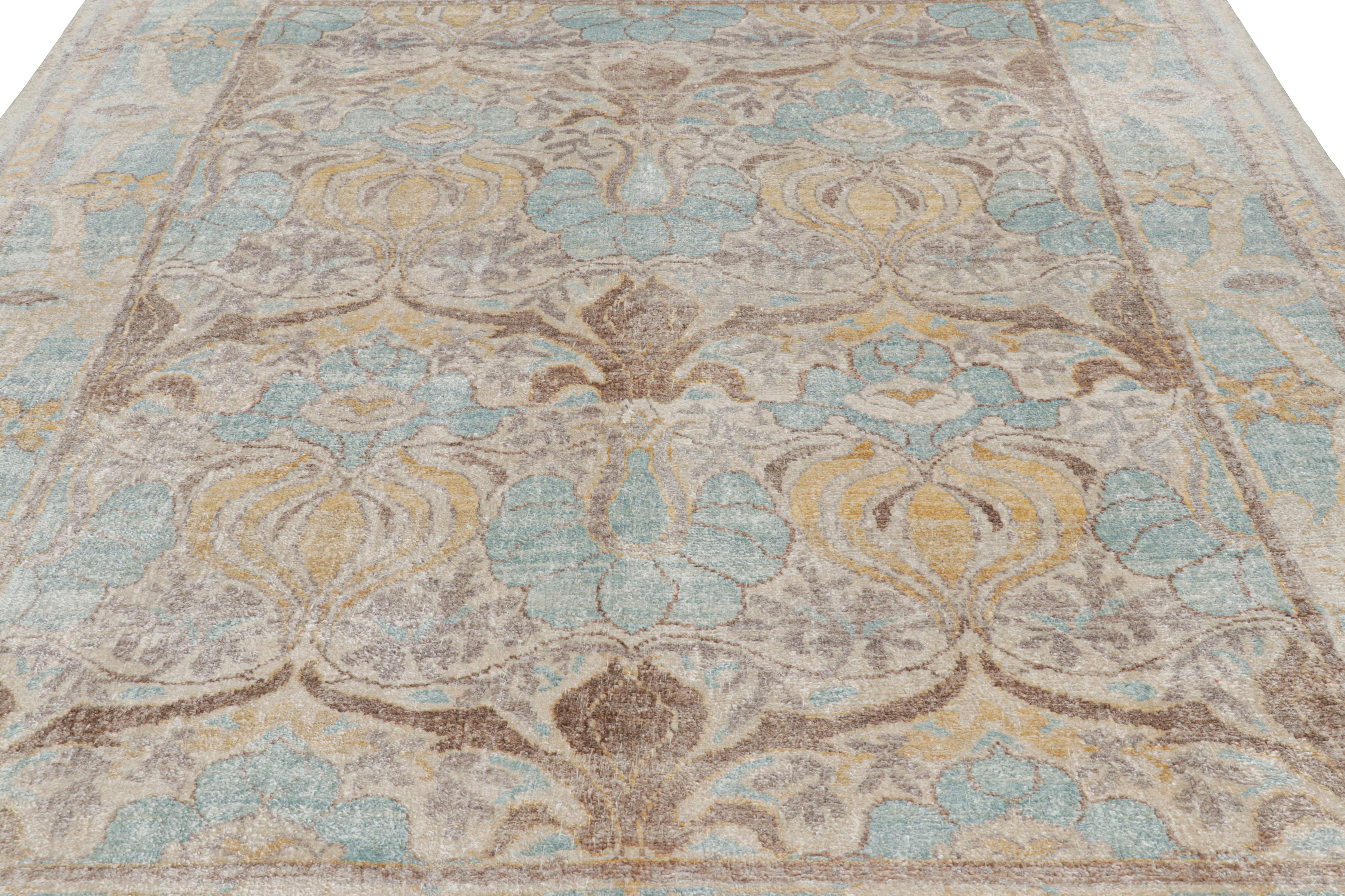 Made with a thick, luxurious blend of hand-knotted silk, 8x10 rug is a contemporary reimagining of celebrated vintage and antique Oushak rug designs, among the most exciting new additions to Rug & Kilim’s Modern Classics Collection.

On the Design: