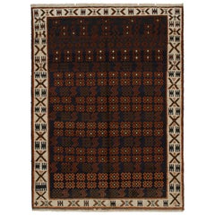 Tappeto in stile Oushak di Rug & Kilim in blu con motivi geometrici arancione ruggine