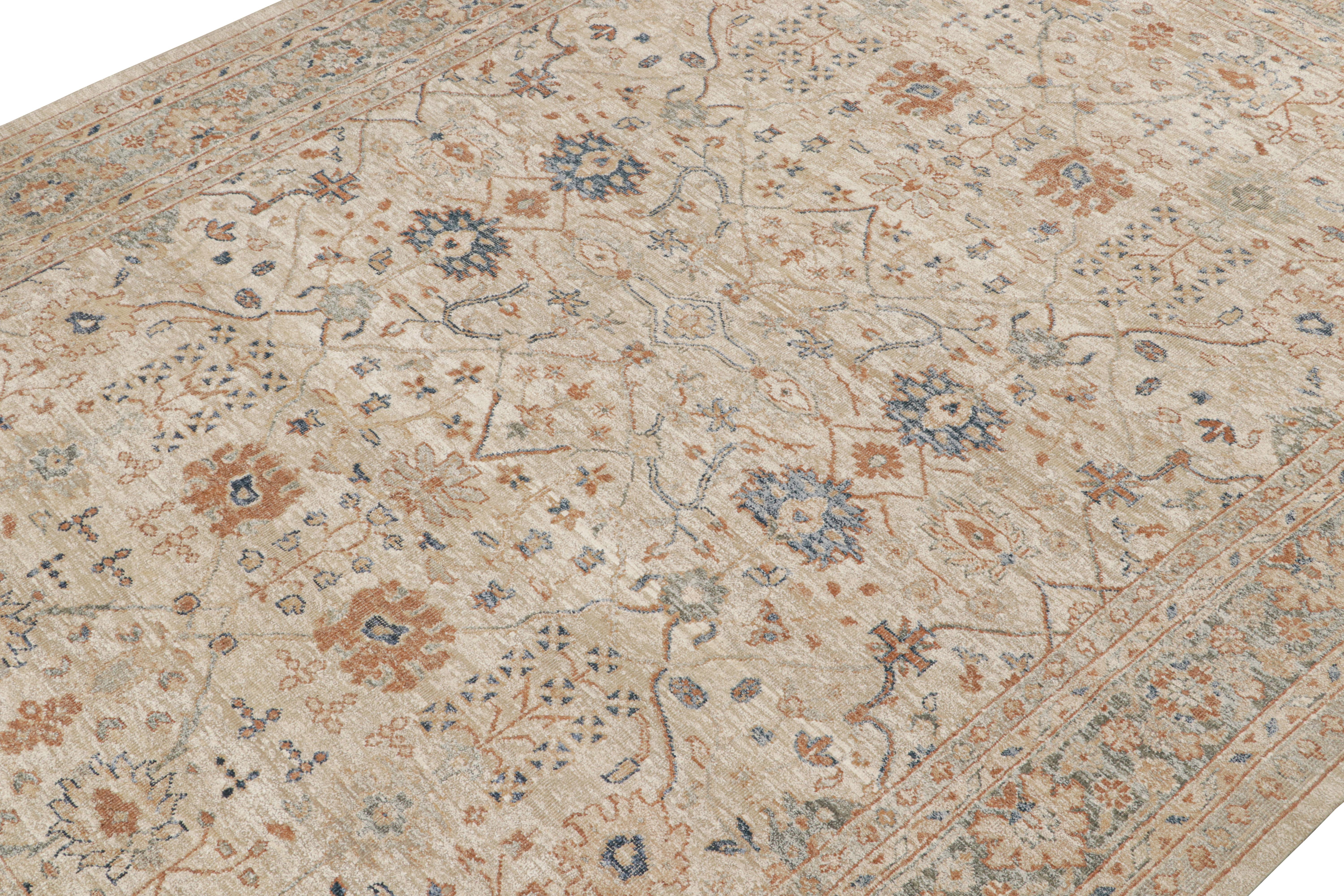 Ein 10x14 Stück, inspiriert von antiken Oushak-Teppichen - aus der Modern Classics Collection'S von Rug & Kilim. Handgeknüpft aus Wolle und Seide, ein luxuriöser Rendering mit einem hochwertigen zeitgenössischen Ansatz für den königlichen