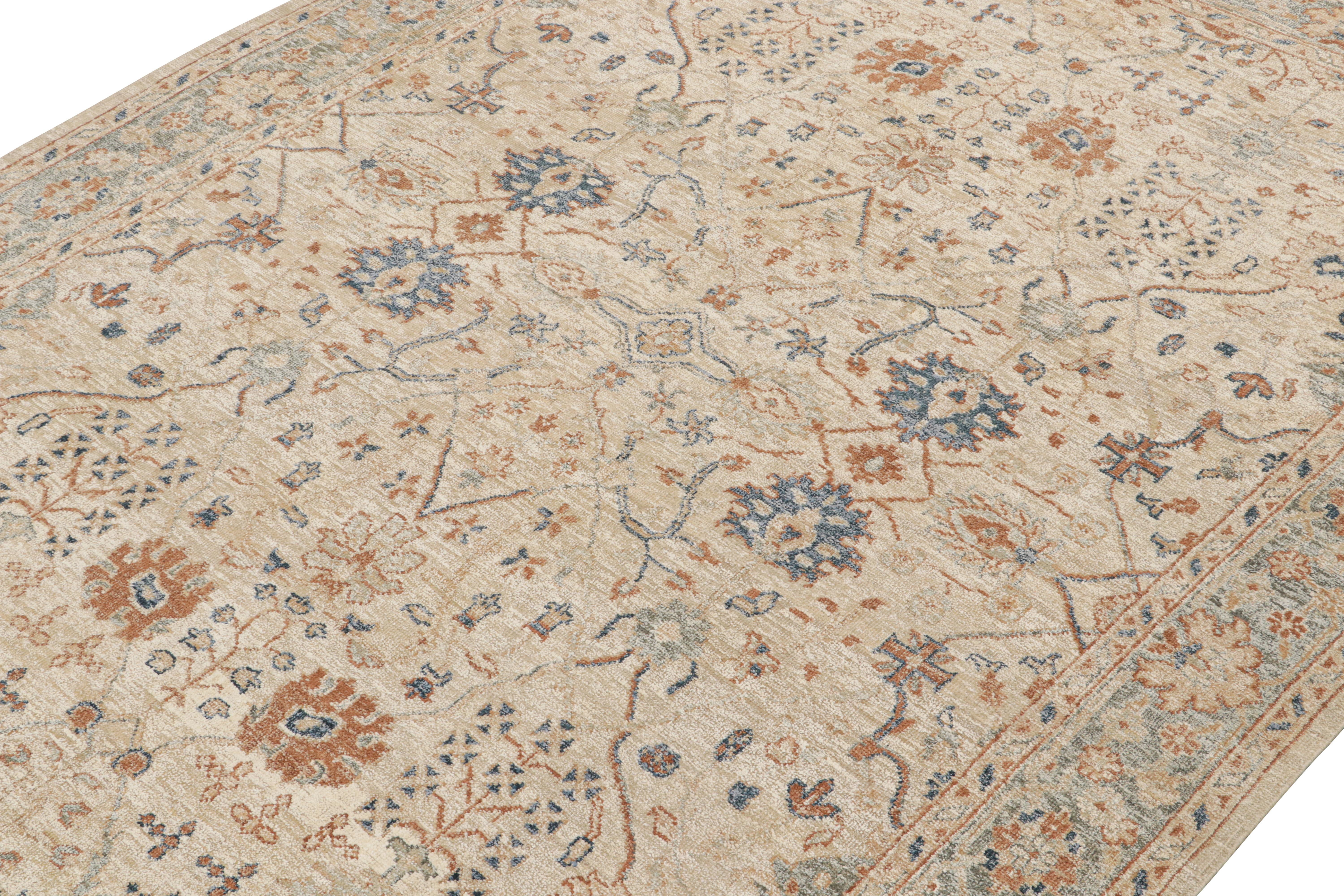 Une pièce de 9x12 inspirée des anciens tapis Oushak - de la Collection Modern Classics de Rug & Kilim. Noué à la main en laine et soie sari, un rendu luxueux avec une approche contemporaine haut de gamme du style le plus royal des tapis