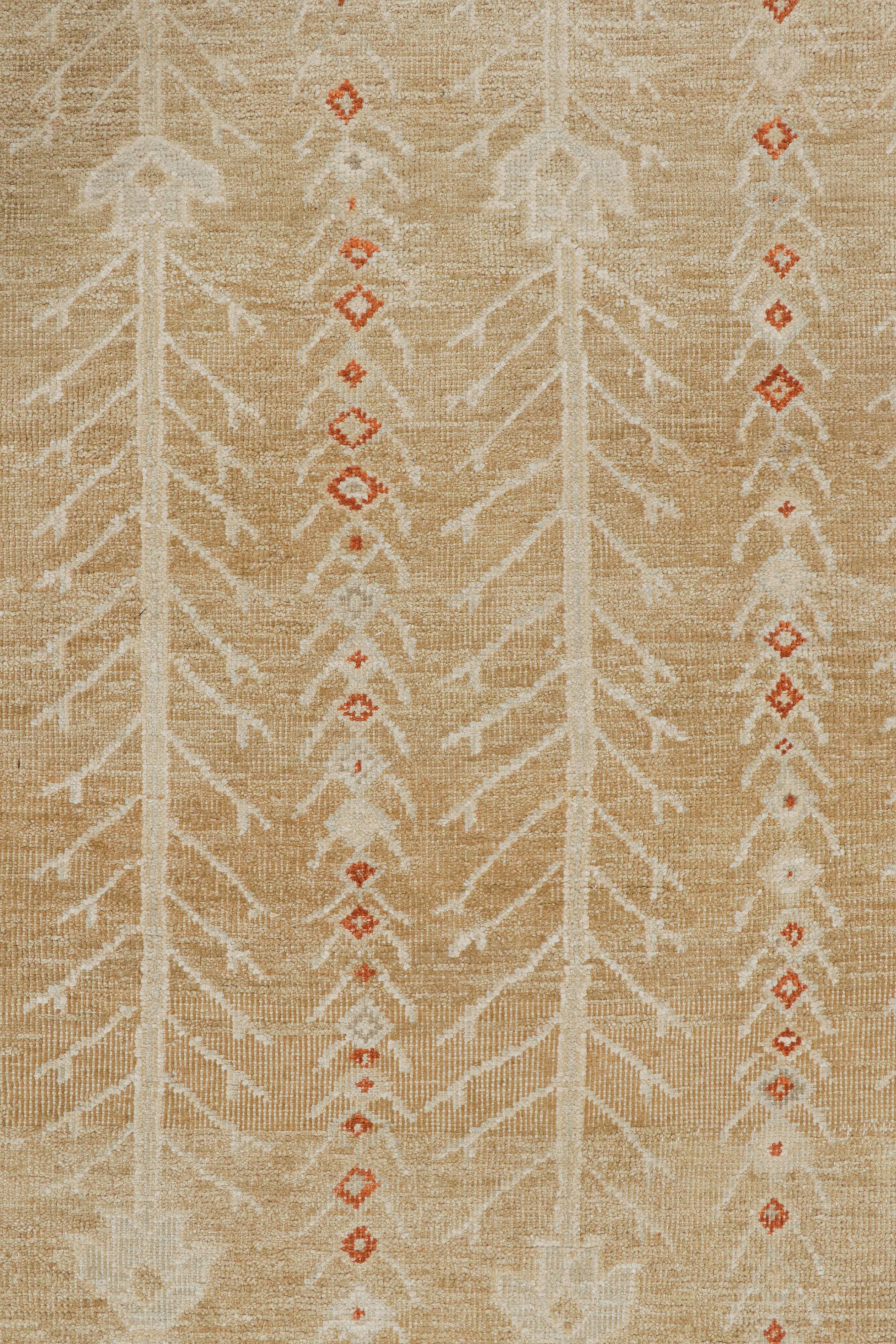 Rug & Kilim - Tappeto in stile Oushak in oro e grigio con motivi floreali In condizioni Nuovo in vendita a Long Island City, NY