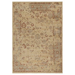 Tapis de style Oushak de Rug & Kilim à motifs floraux or, rouge et vert
